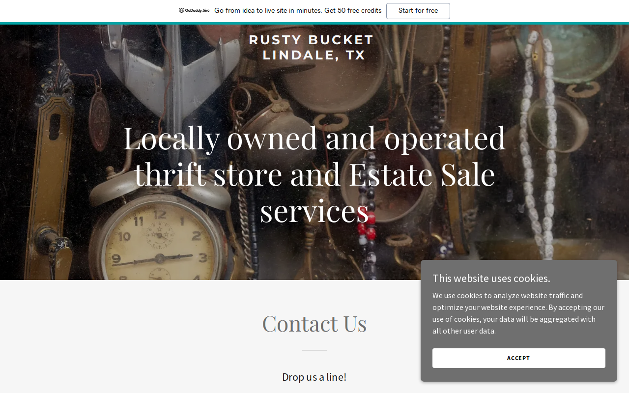 Rusty Bucket Resale and Estate Sales website preview