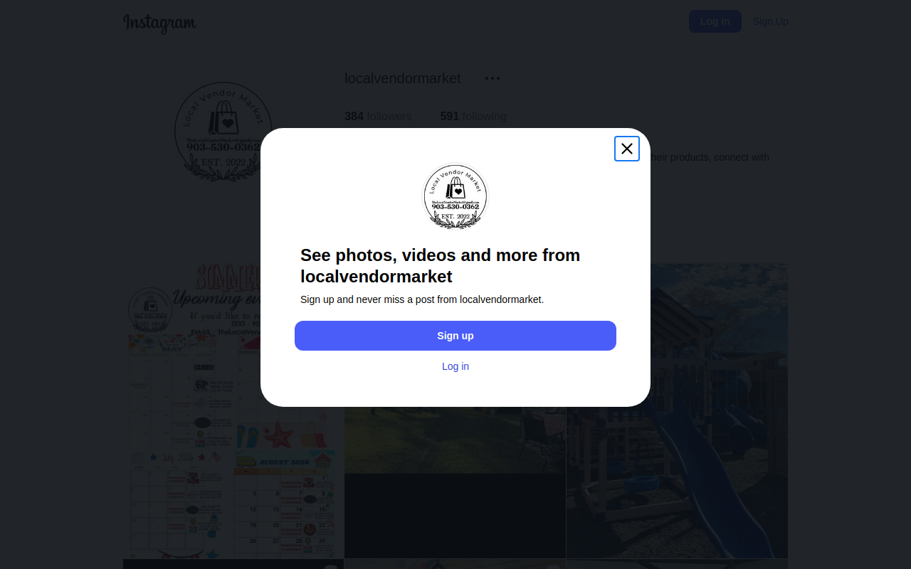 Local Vendor Market website preview