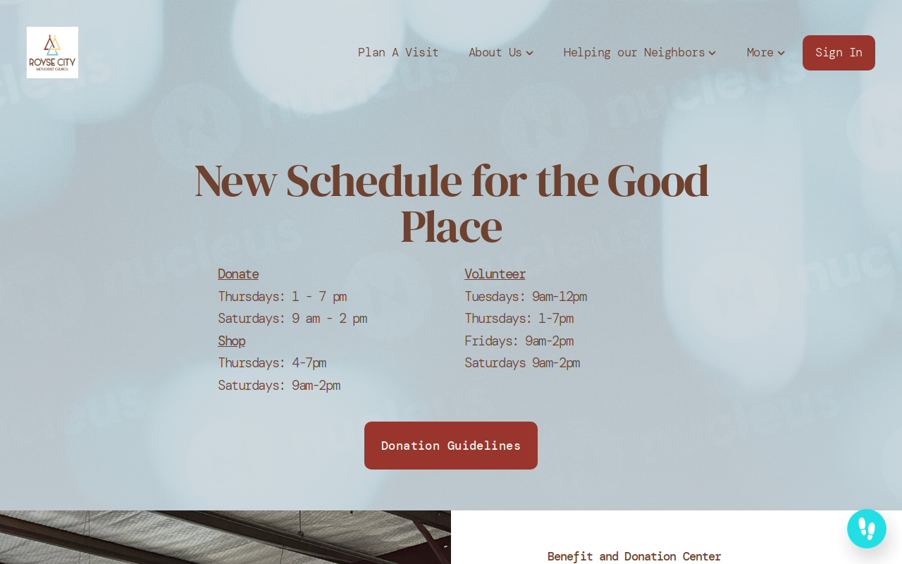 The Good Place Royse City Methodist Ministry website preview