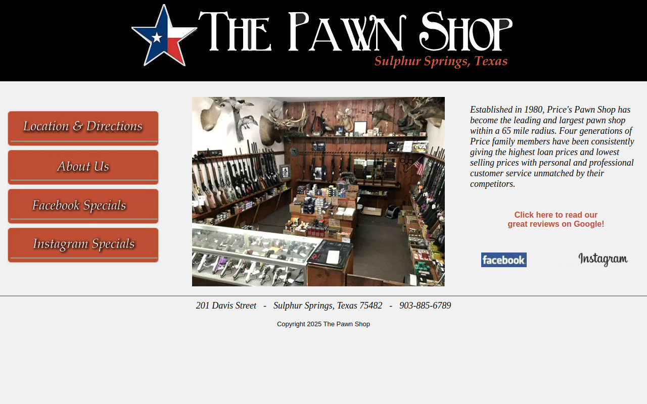 Pawn Shop website preview