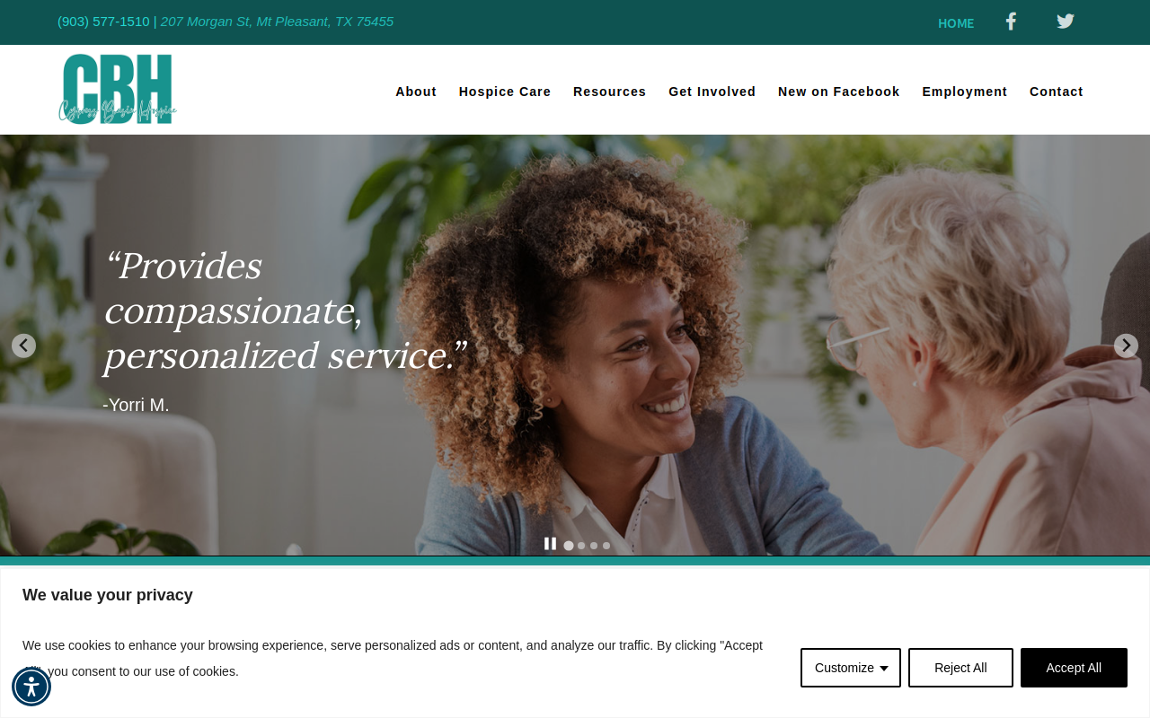 Cypress Basin Hospice Thrift website preview