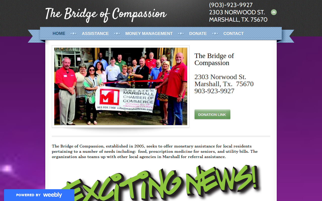 Bridge of Compassion website preview