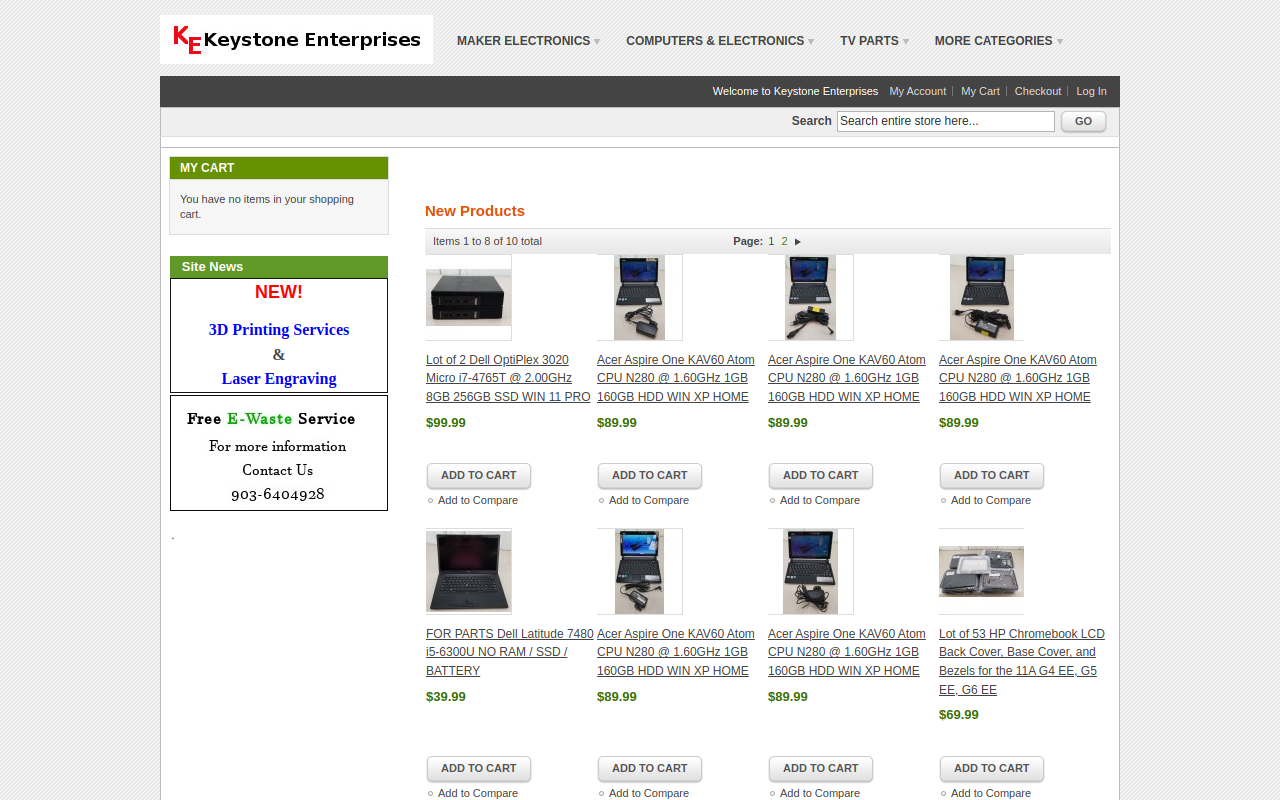 Keystone Enterprises website preview