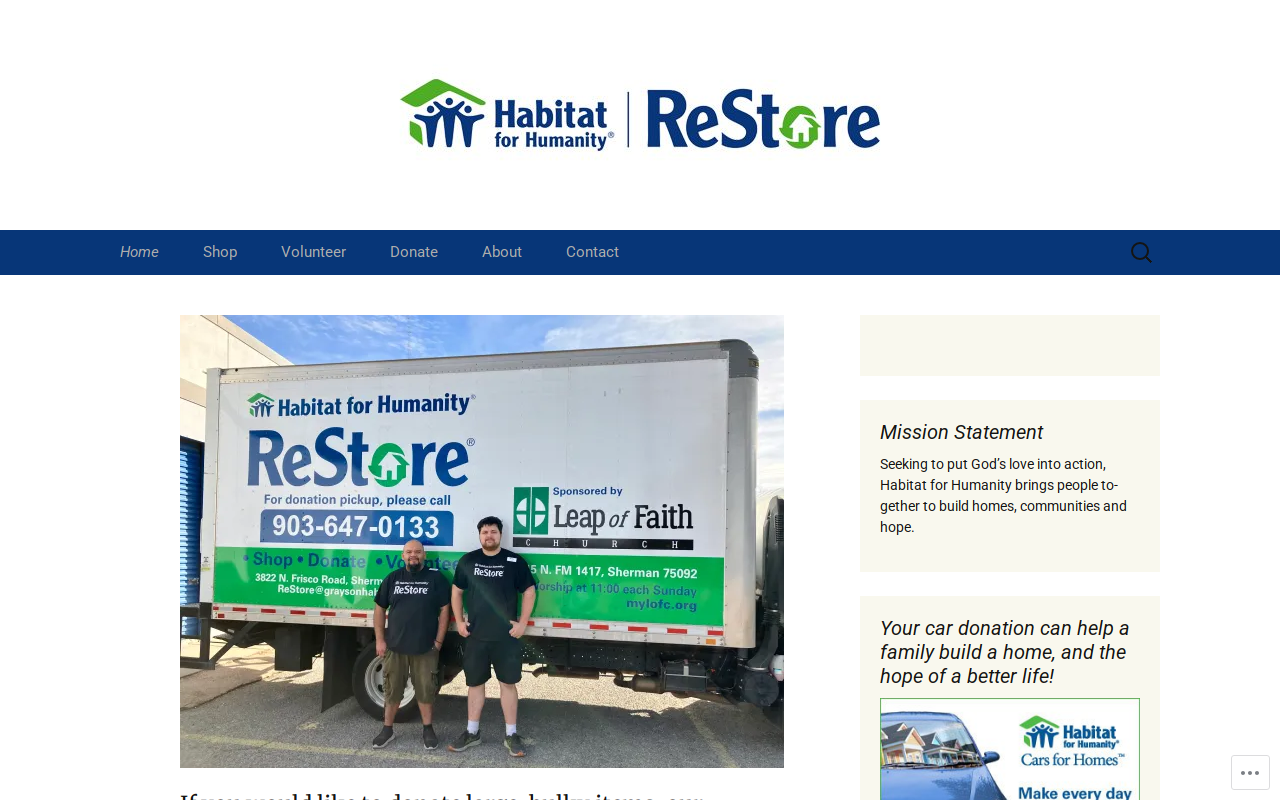 ReStore Habitat For Humanity website preview