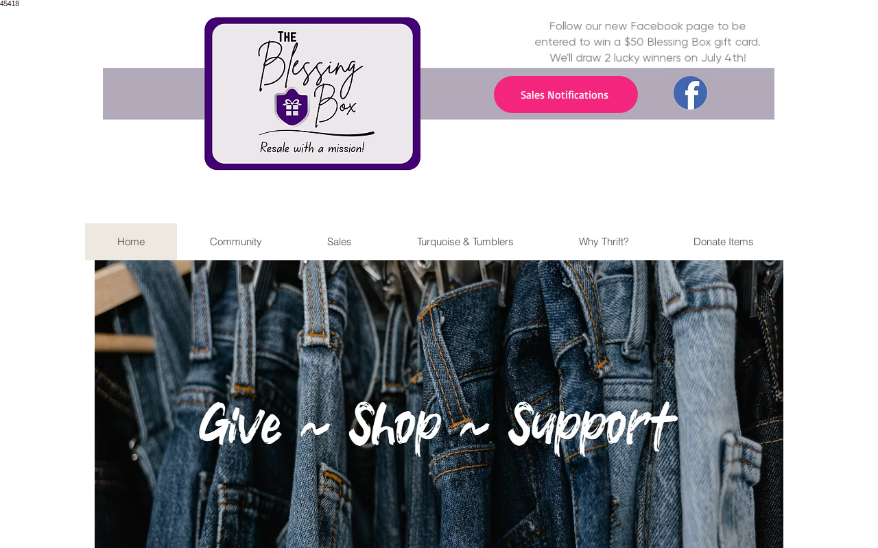 The Blessing Box Resale Store website preview
