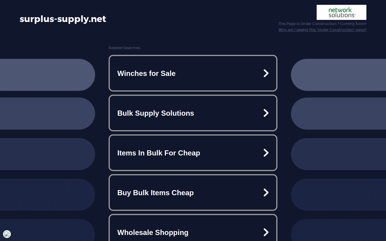 Surplus Service and Supply website preview