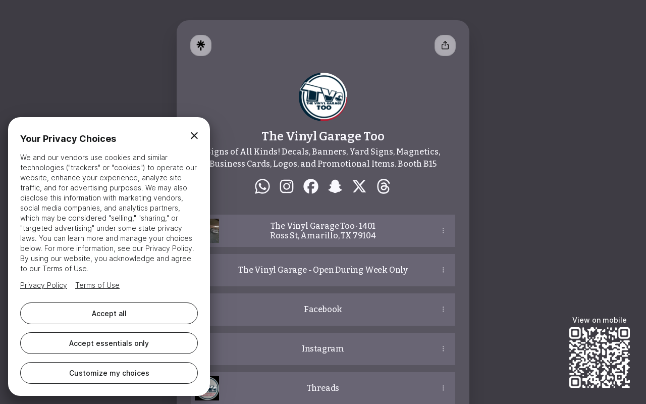 The Vinyl Garage Too website preview