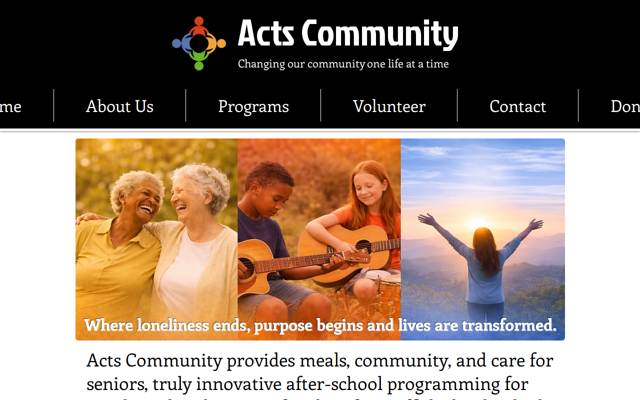 Acts Community website preview