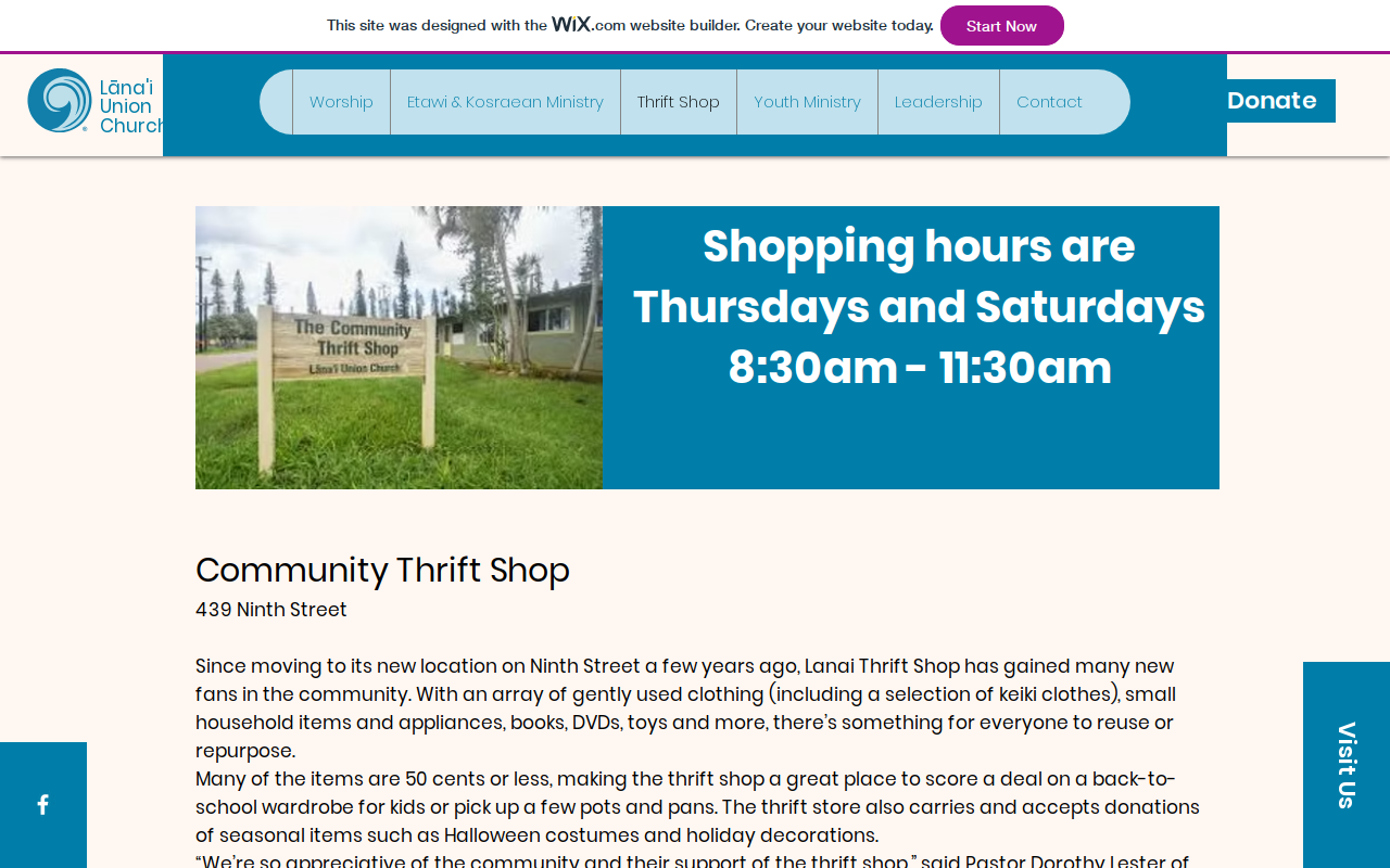Community Thrift Shop website preview