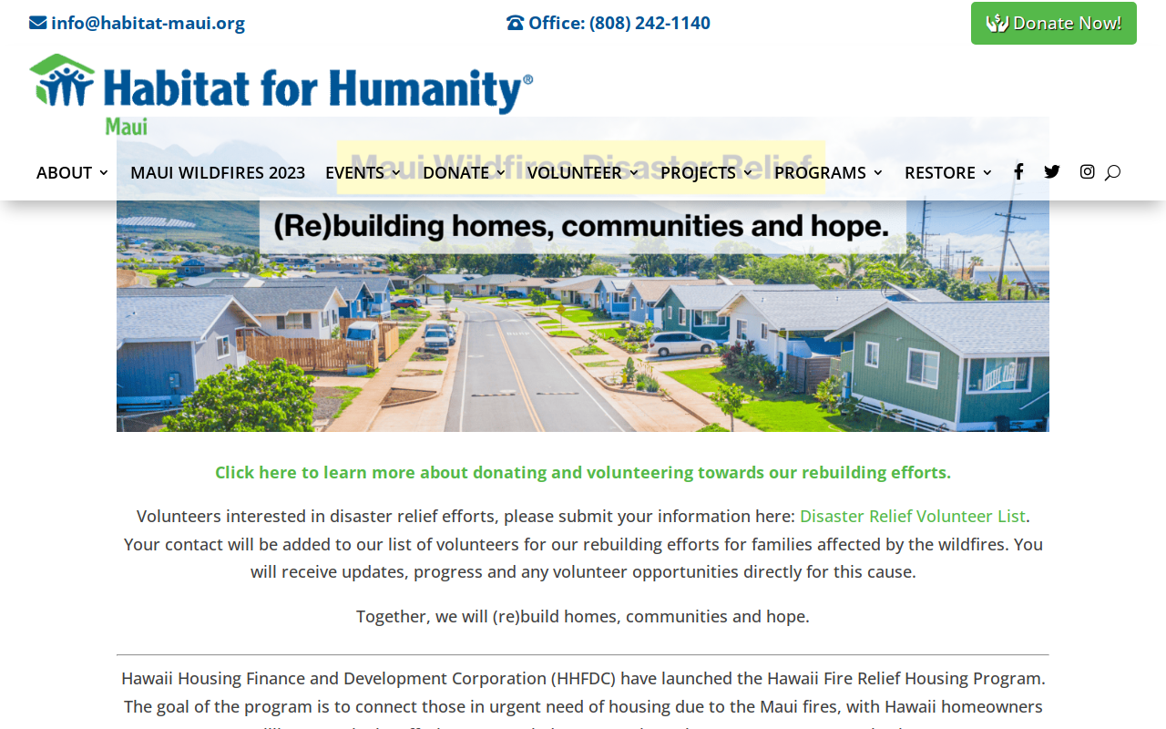 Habitat For Humanity Restore website preview