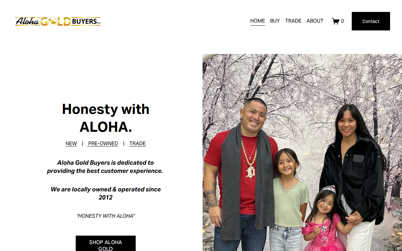 Aloha Gold Buyers and Pawn Shop website preview