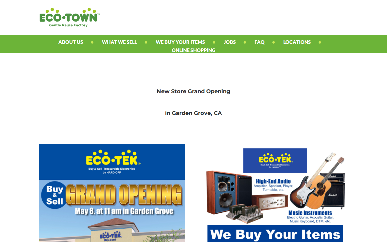 ECO TOWN Iwilei Store website preview