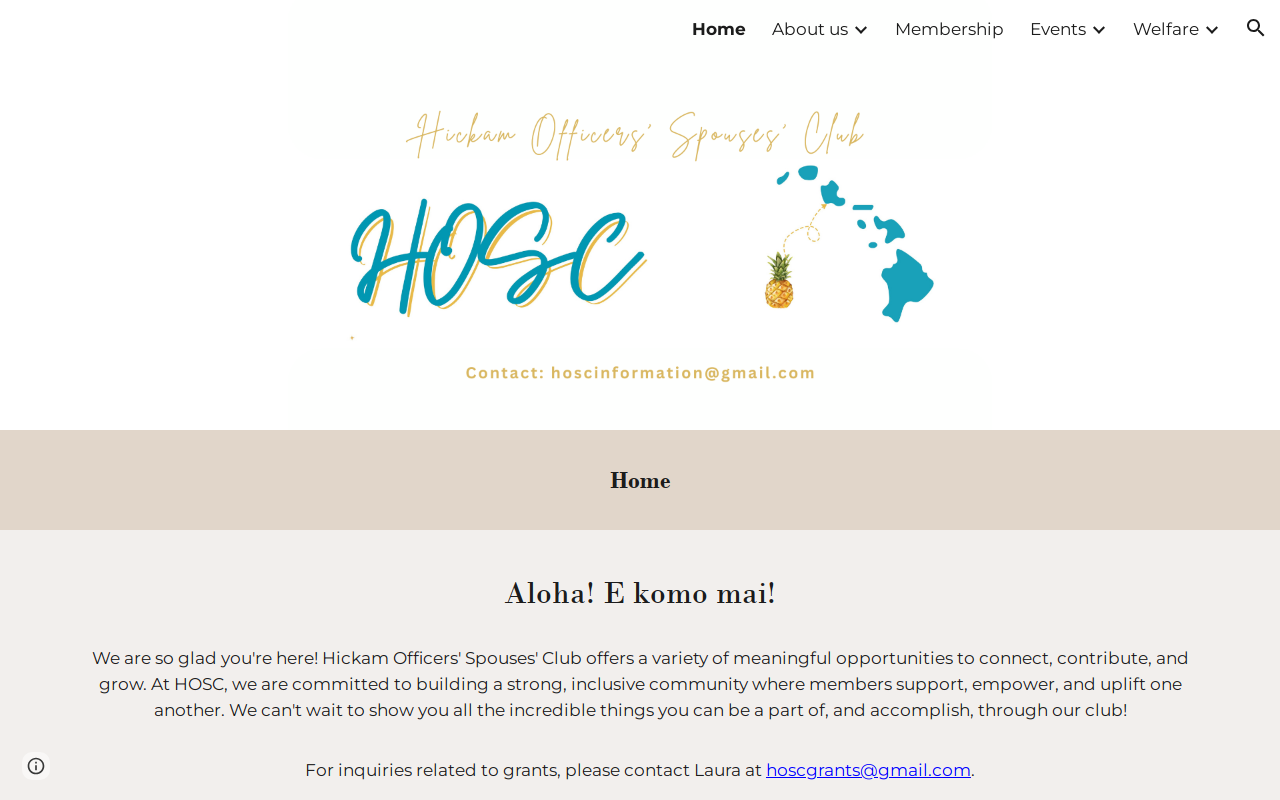 Hickam Thrift Shop website preview