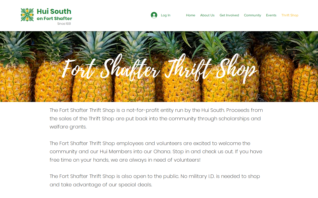 Fort Shafter Thrift Shop website preview