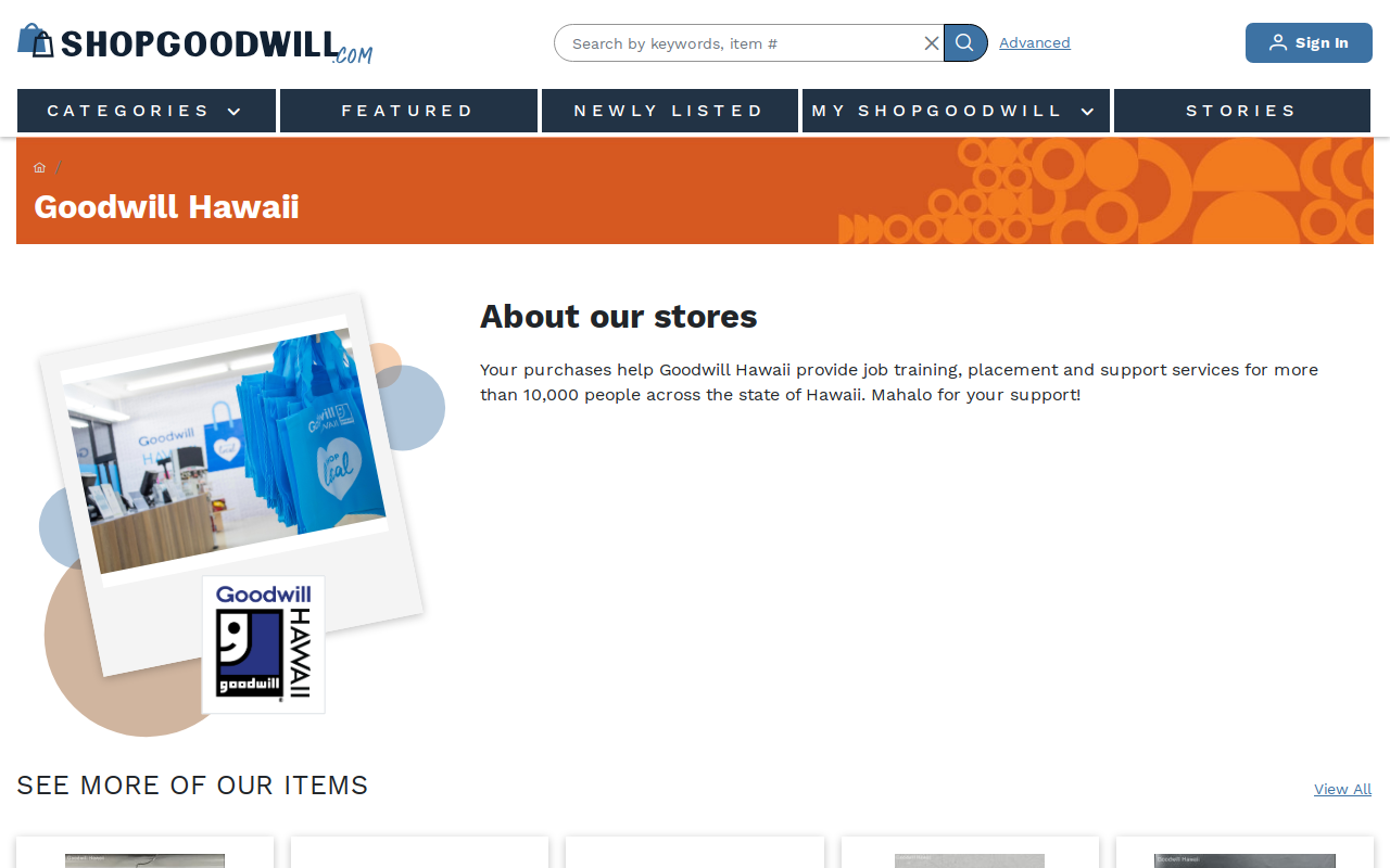 Goodwill industrial website preview