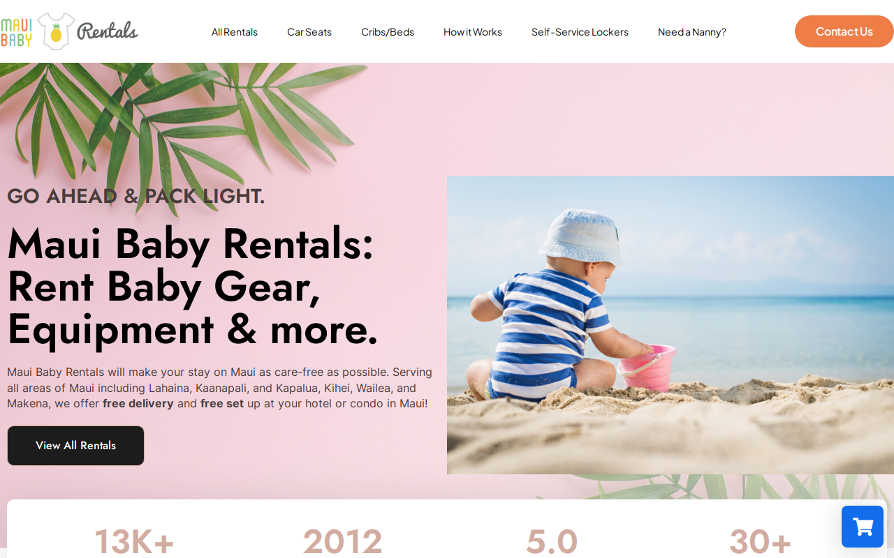 Maui Baby Rentals website preview