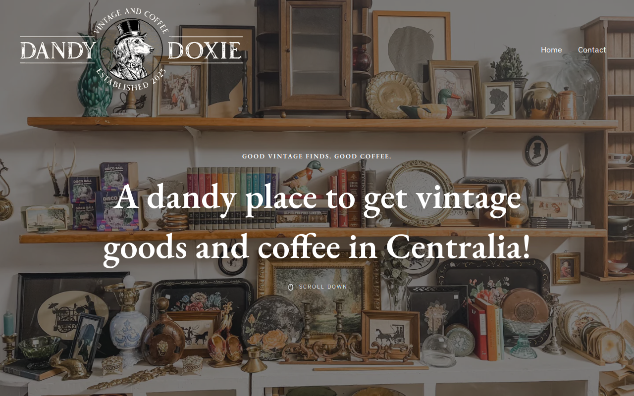 Dandy Doxie Vintage and Coffee website preview