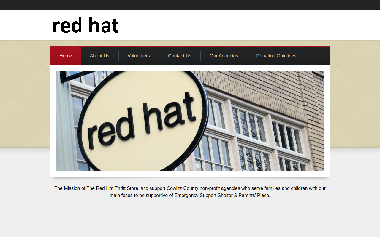 Red Hat Thrift Store website preview
