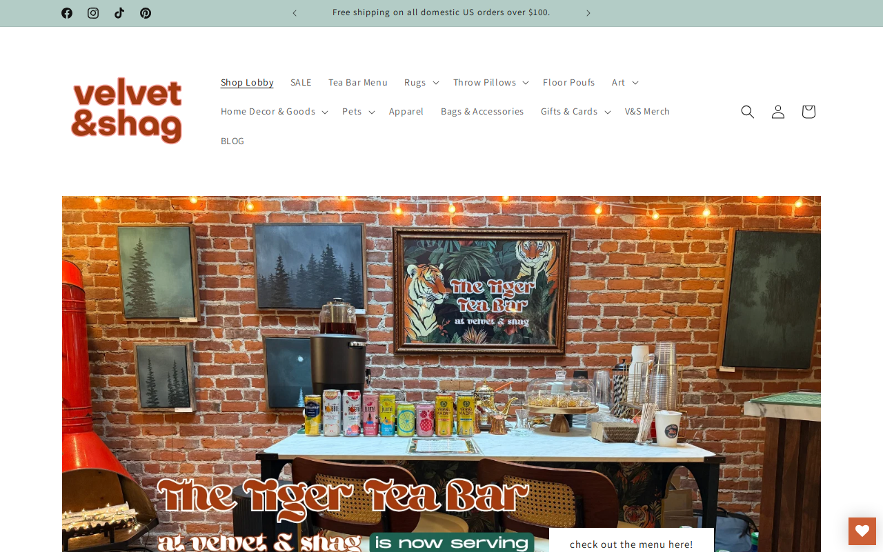 Velvet & Shag Vintage Rugs website preview