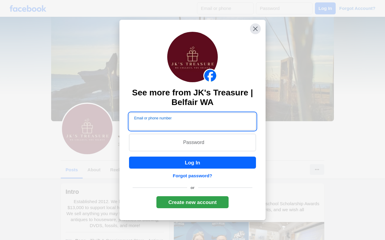 JK's Treasure website preview