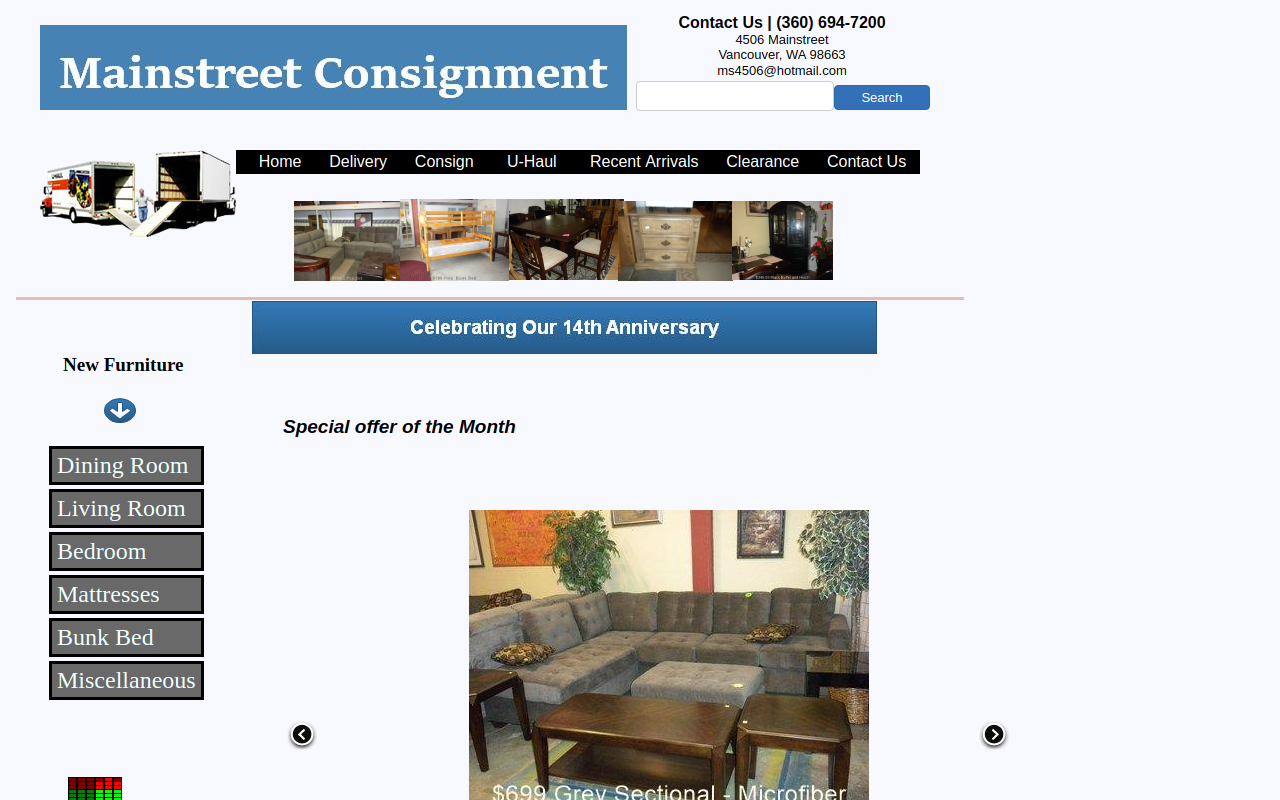Mainstreet Consignment website preview