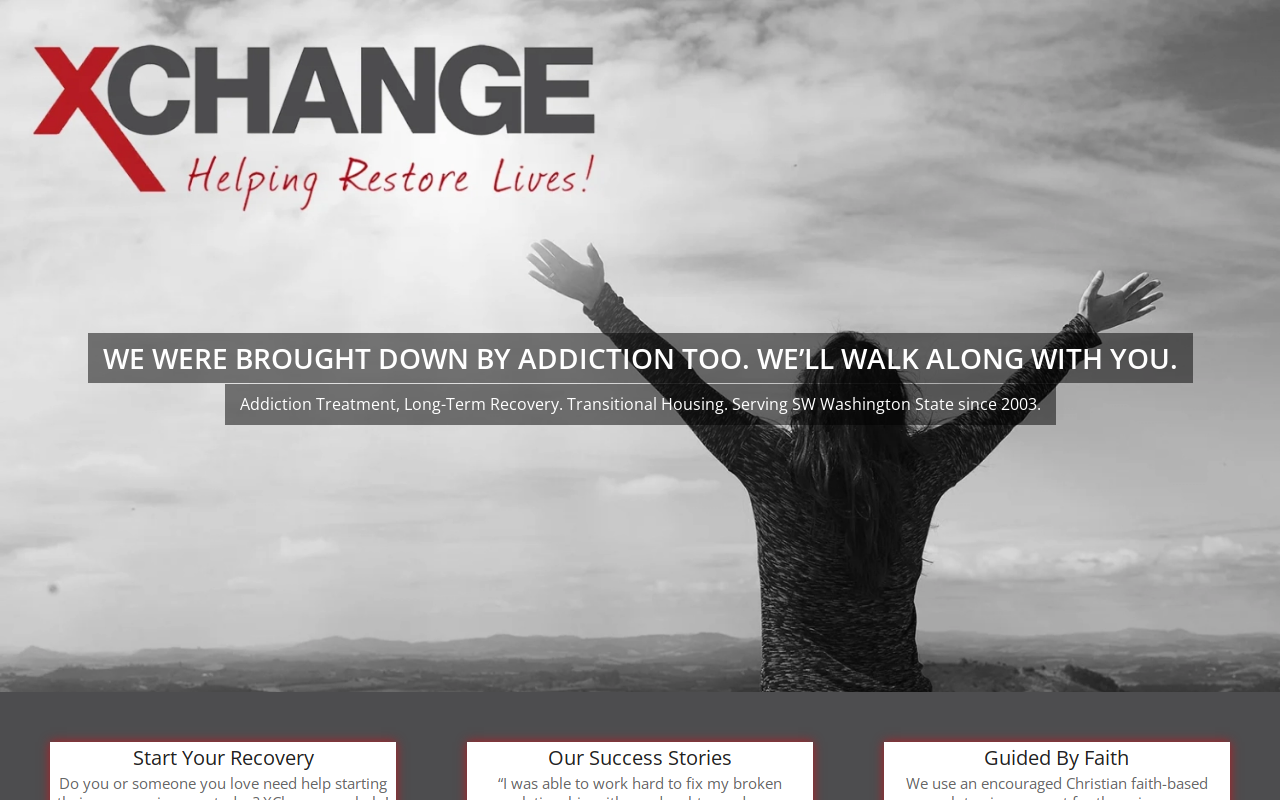 Xchange Recovery Center website preview
