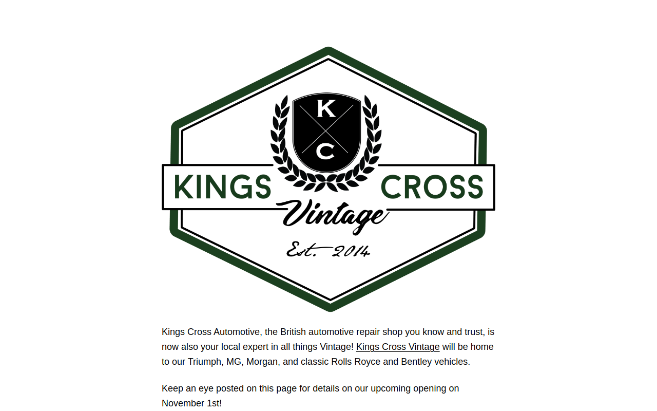 Kings Cross Vintage website preview