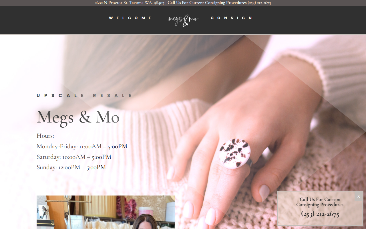 Megs and Mo Upscale Resale website preview