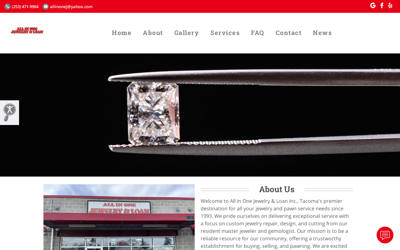 All In One Jewelry and Loan website preview