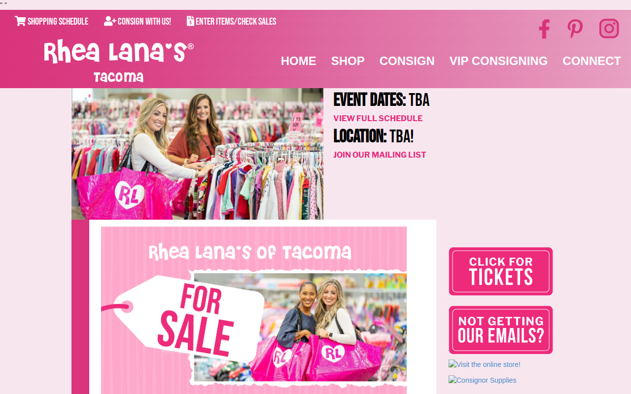 Rhea Lana's of Tacoma website preview