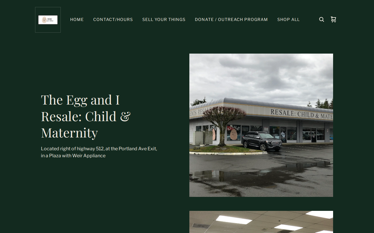 The Egg and I Resale website preview