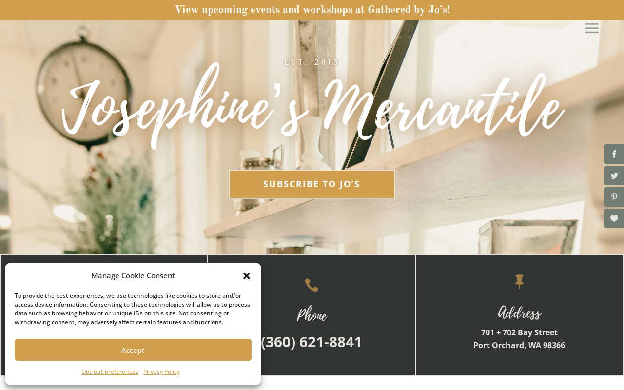 Josephine's Mercantile website preview
