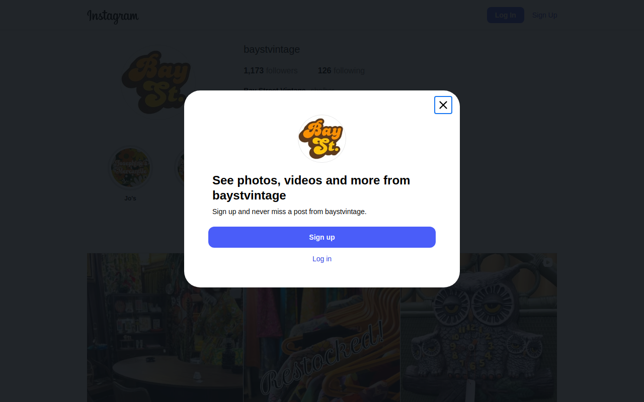 Bay Street Vintage website preview
