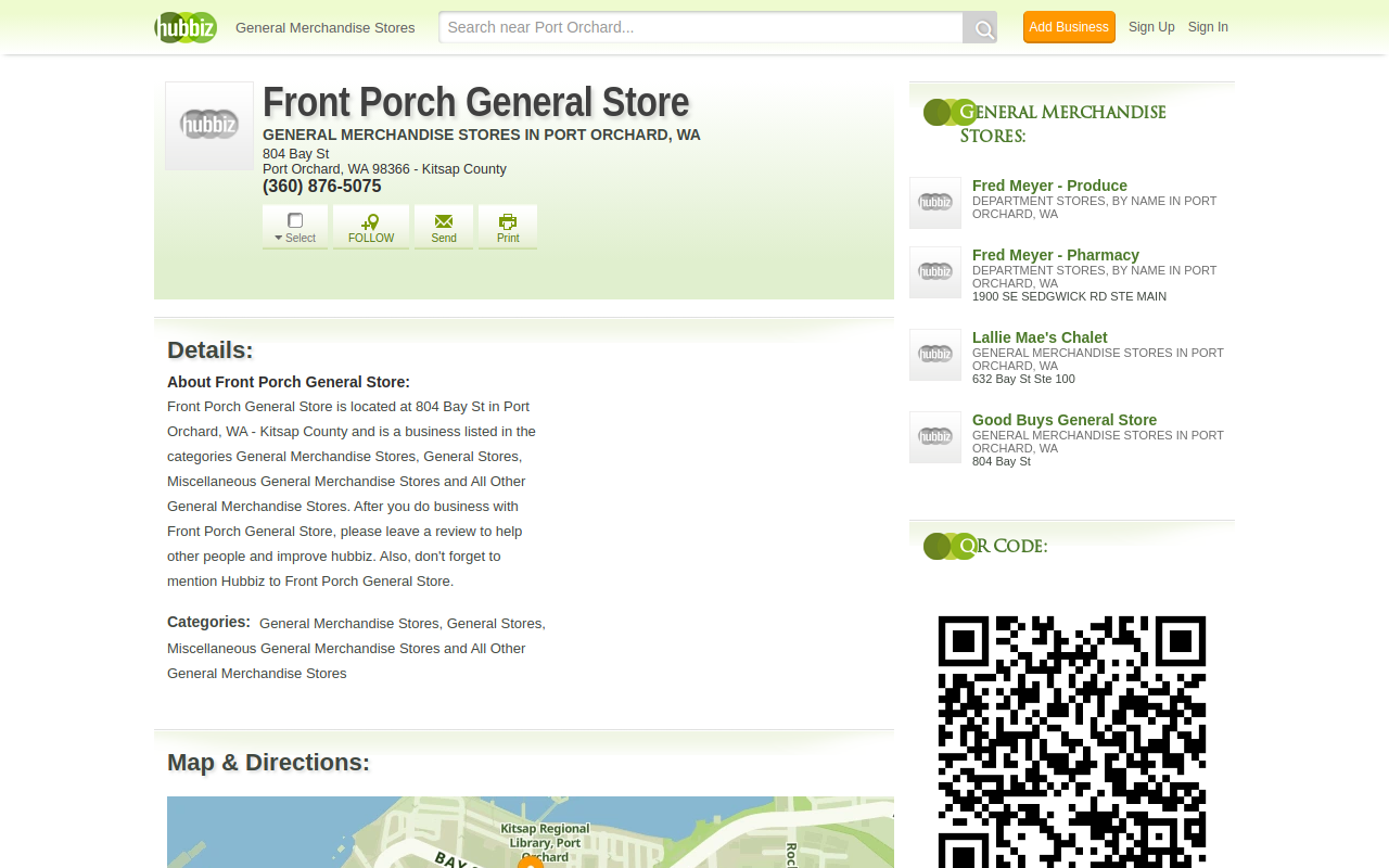 Front Porch General Store website preview
