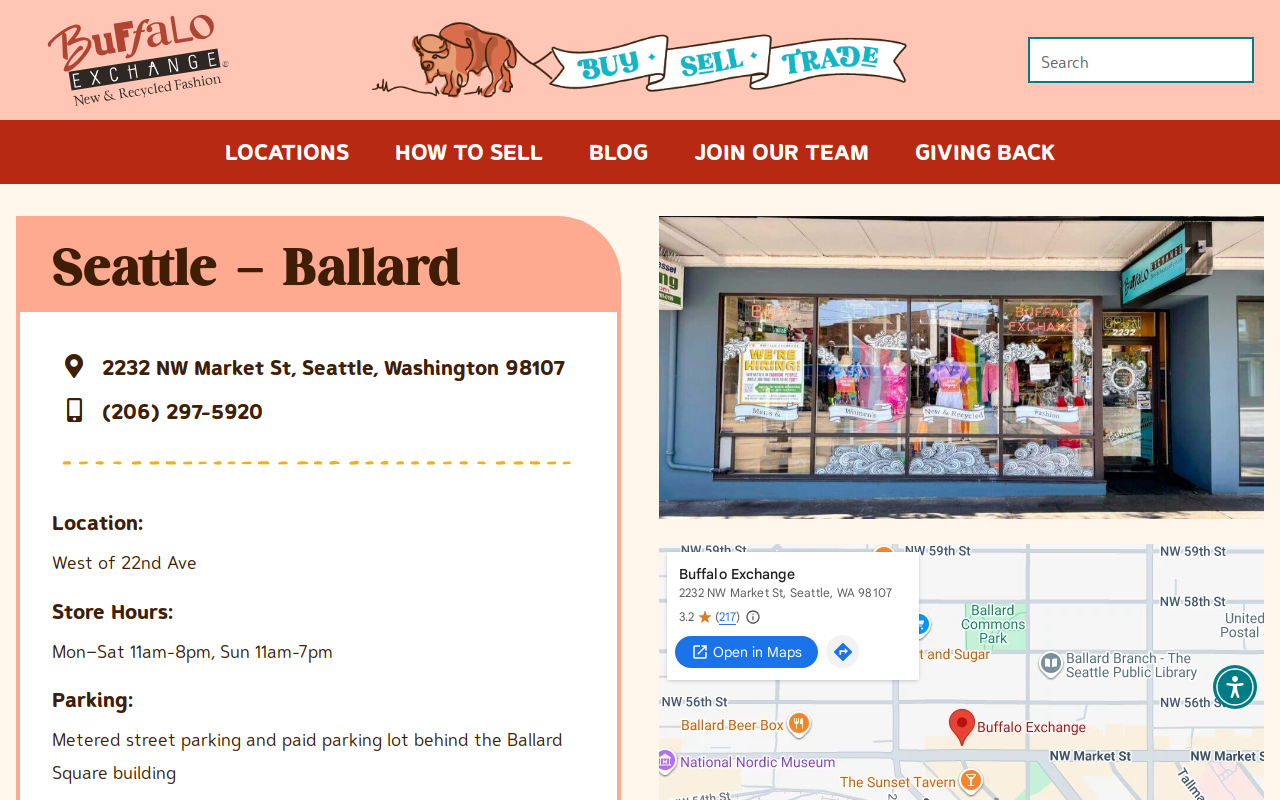 Buffalo Exchange website preview