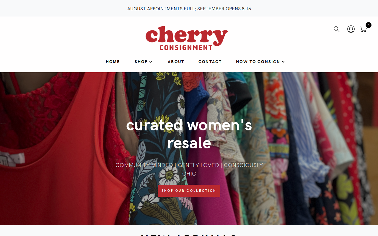 Cherry Consignment website preview