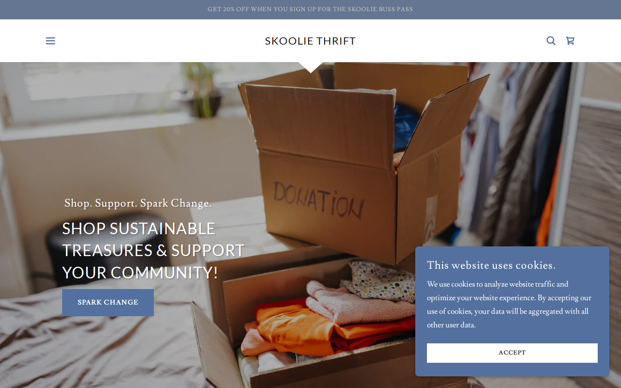 Skoolie Thrift website preview