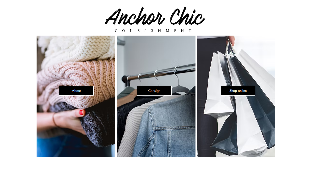 Anchor Chic Consignment website preview
