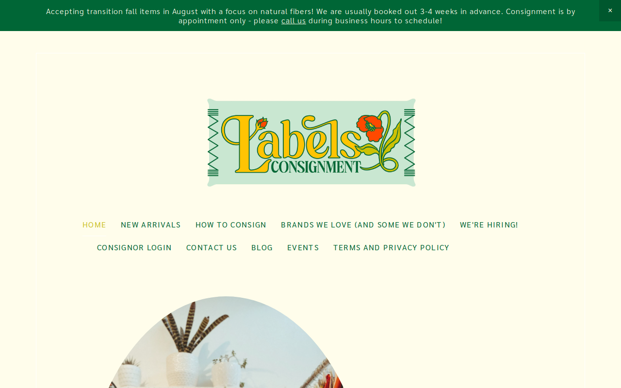 Labels Consignment website preview