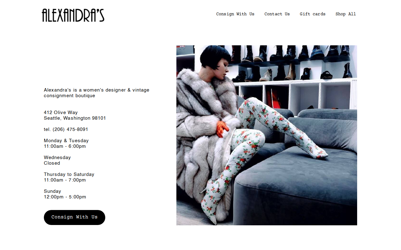 Alexandra's Designer Consignment website preview