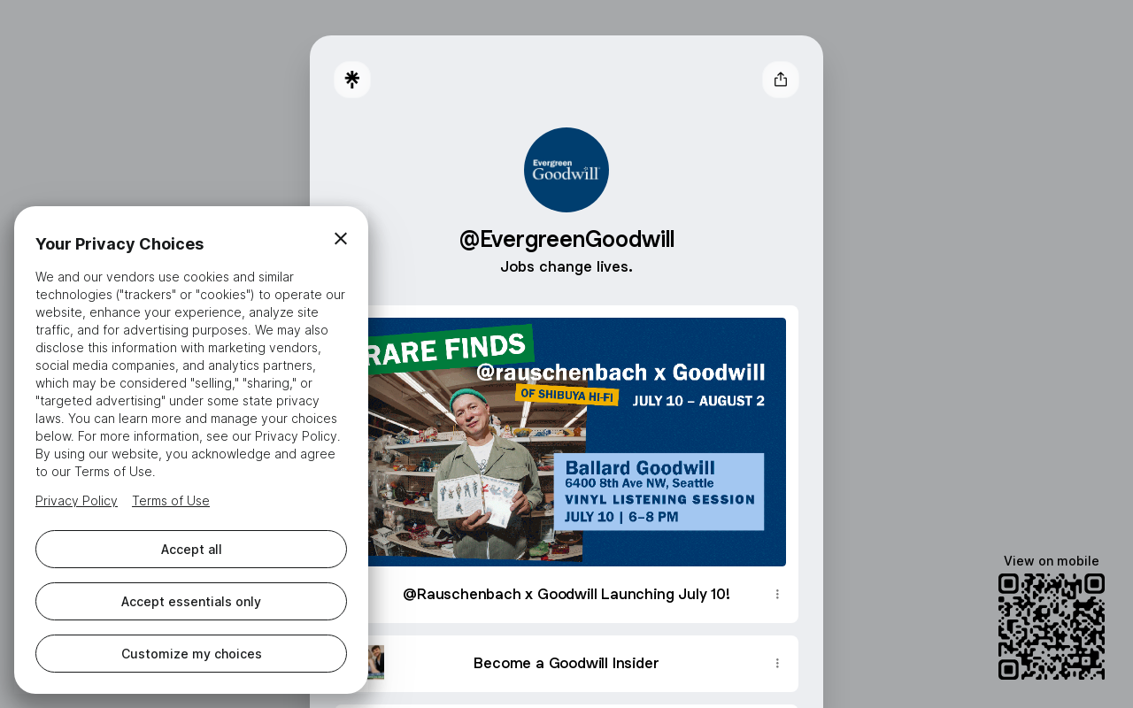 Capitol Hill Goodwill website preview