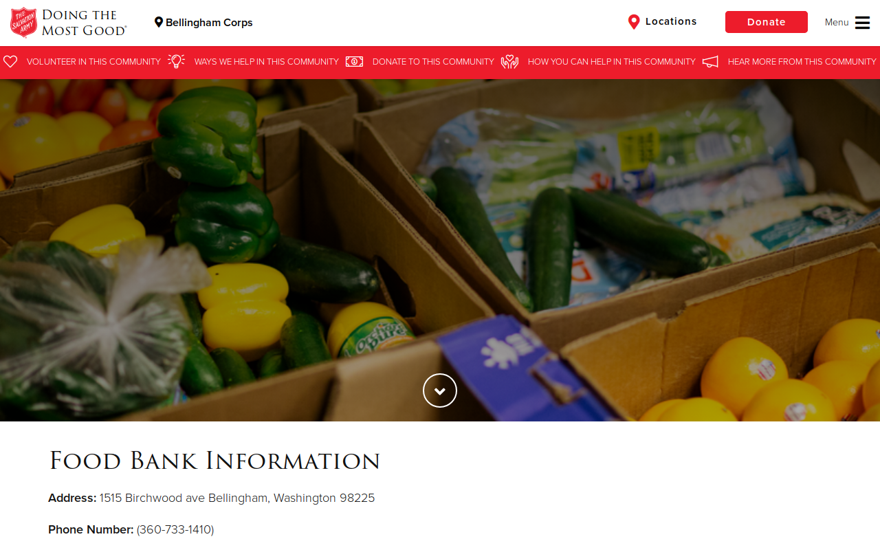 The Salvation Army of Bellingham - Social Service Center & Foodbank website preview