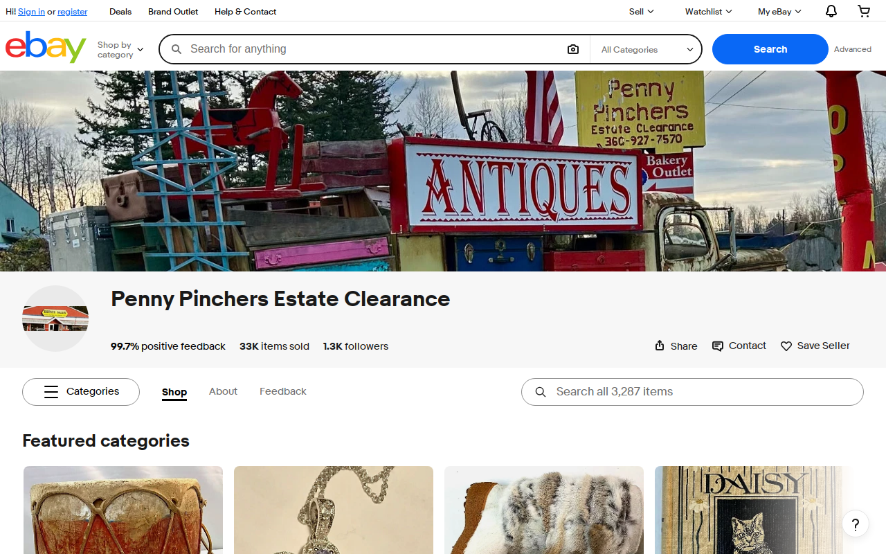 Penny Pinchers Estate Clearance website preview