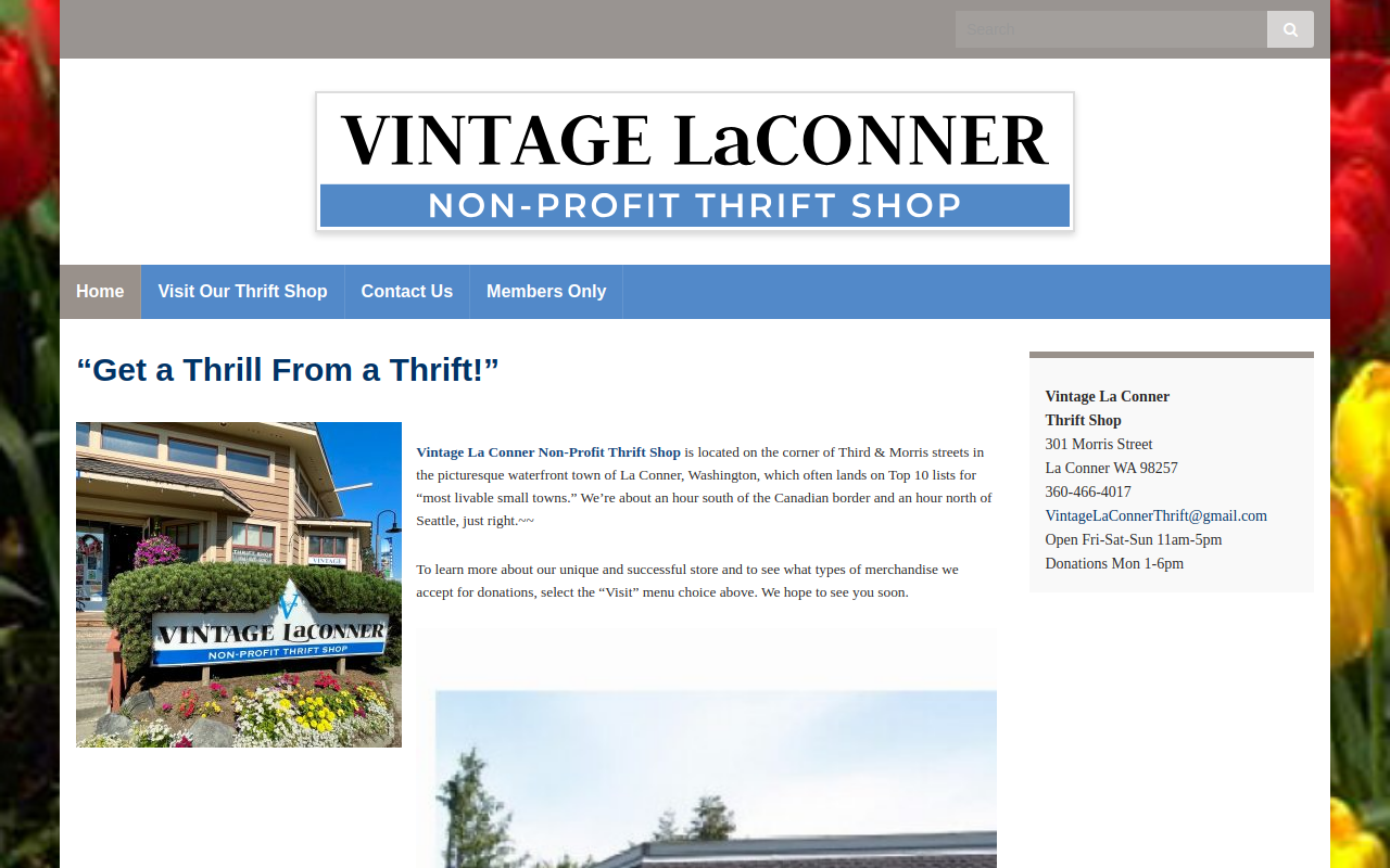 Vintage La Conner Non-Profit Thrift Shop website preview