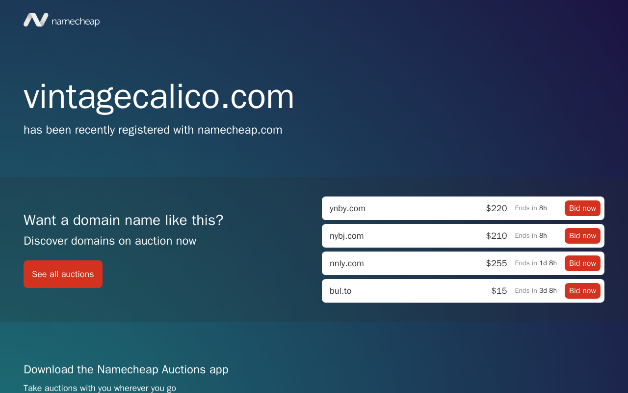 VintageCalico.com website preview