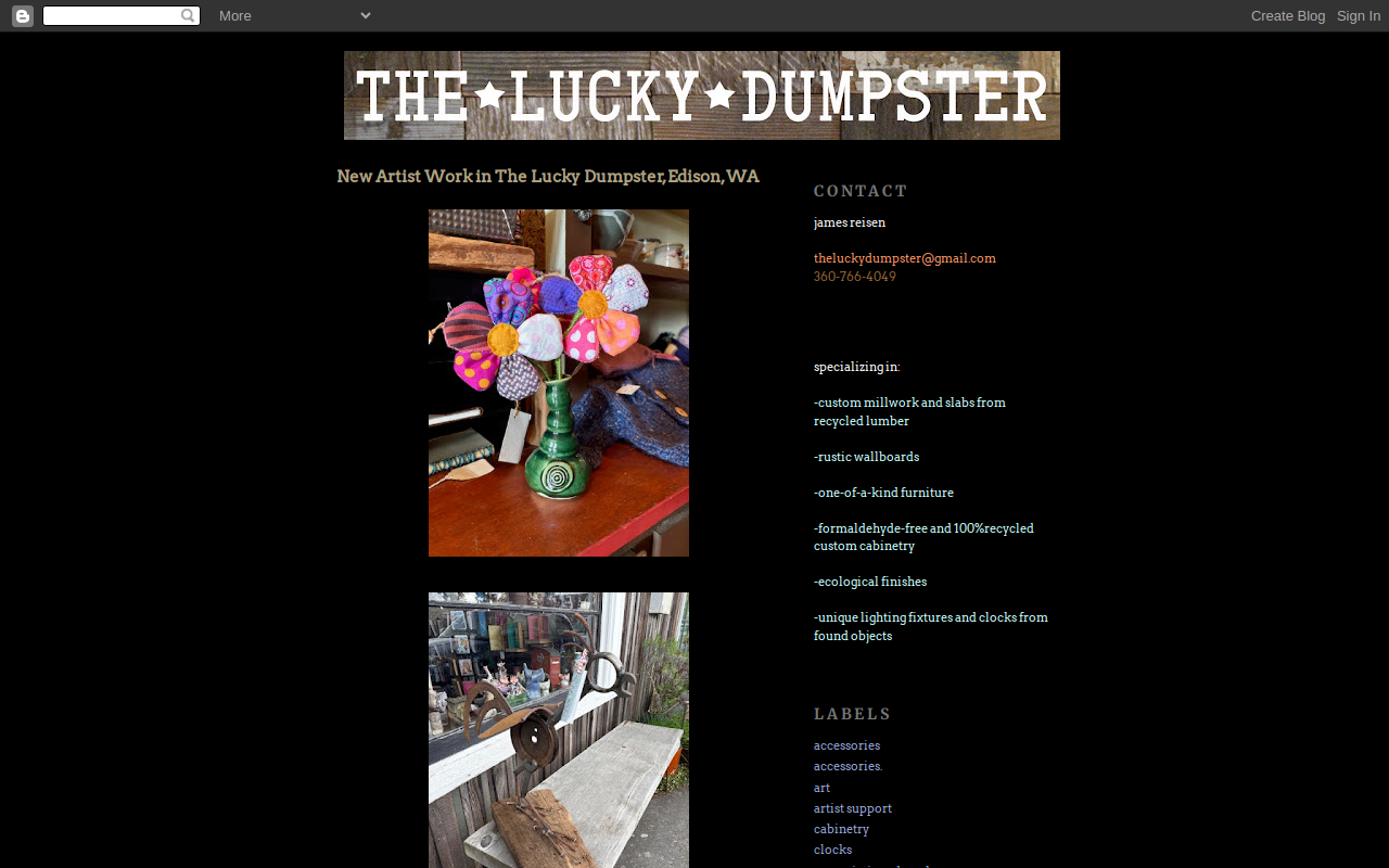 The Lucky Dumpster website preview