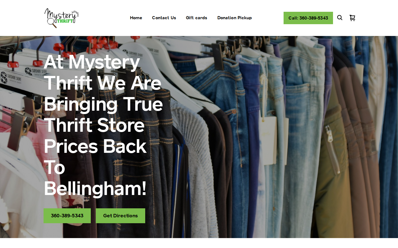 Mystery Thrift Store website preview