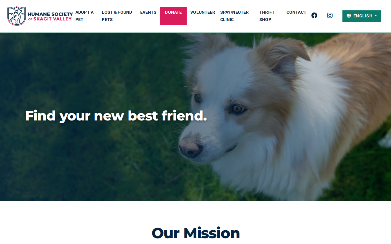 Humane Society Thrift Shop website preview