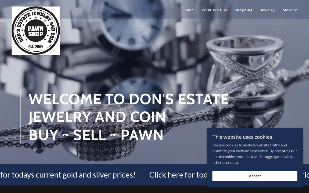 Don's Estate Jewelry & Coin website preview