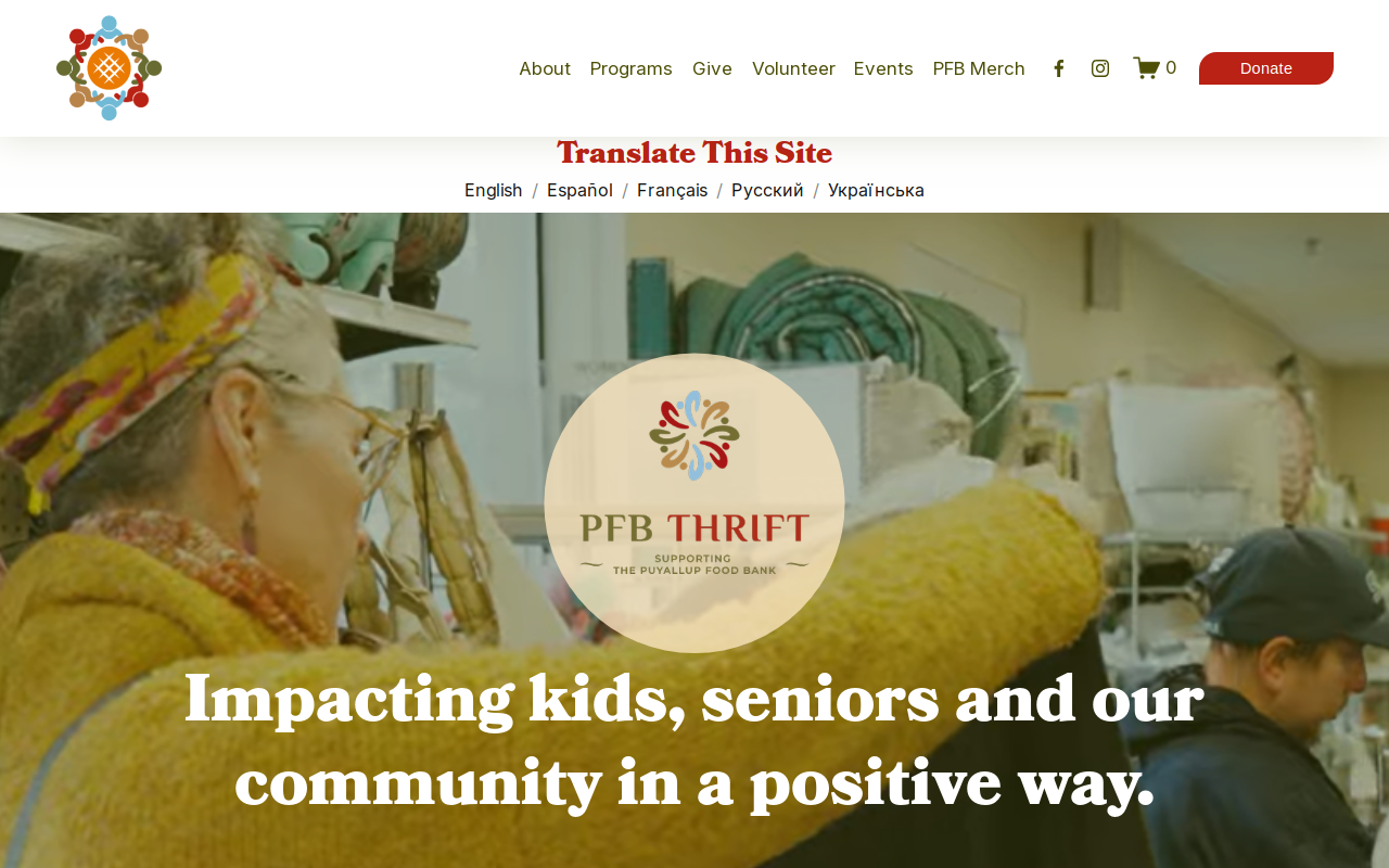 PFB Thrift website preview